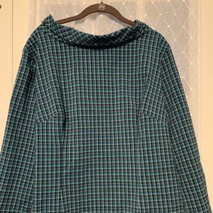 Laura Byrnes Joanie Top Teal Check